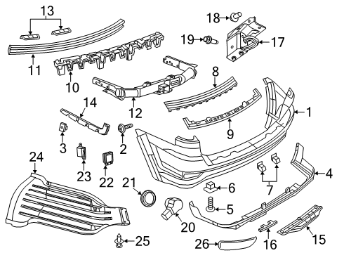 2017 Jeep Grand Cherokee Impact Bar, Rear Diagram for 4578827AL