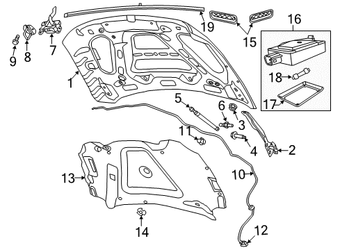 2021 Ram 1500 Classic Hood & Components, Body Diagram
