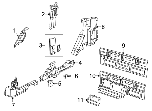 2023 Jeep Gladiator Interior Trim - Cab Diagram 3 - Thumbnail
