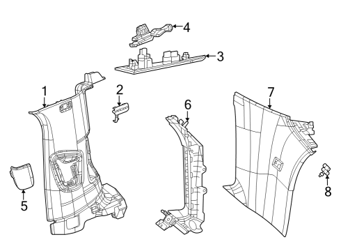2024 Jeep Grand Cherokee Interior Trim - Quarter Panels Diagram 3 - Thumbnail