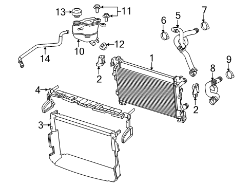 2022 Ram ProMaster City Radiator & Components Diagram