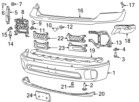 2021 Ram 1500 Classic Bumper & Components - Front Diagram 2 - Thumbnail