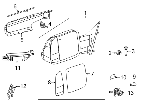 2022 Ram 2500 Mirrors  Diagram 1 - Thumbnail