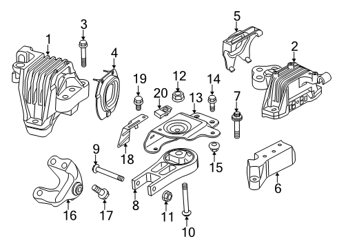 2022 Jeep Cherokee Engine & Trans Mounting Diagram 2 - Thumbnail