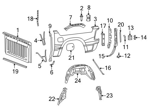 2023 Ram 1500 Front & Side Panels Diagram 2 - Thumbnail