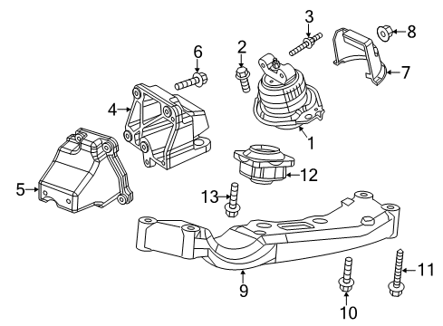 2022 Chrysler 300 Engine & Trans Mounting Diagram 1 - Thumbnail