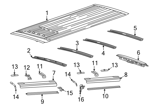 2022 Ram ProMaster 2500 Roof & Components Diagram 1 - Thumbnail