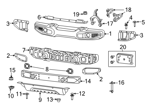 2023 Jeep Wrangler Bumper & Components  Diagram 2 - Thumbnail