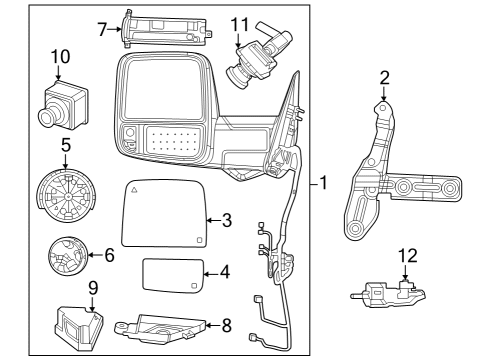 2023 Ram 3500 Outside Mirrors Diagram 2 - Thumbnail