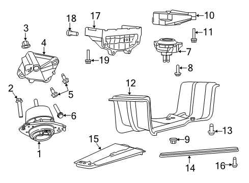 2023 Dodge Durango Engine & Trans Mounting Diagram 3 - Thumbnail