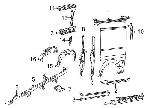2022 Ram ProMaster 1500 Inner Structure  Diagram 2 - Thumbnail