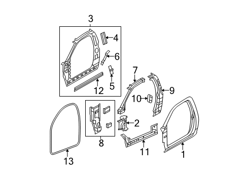 2009 Dodge Ram 1500 Uniside Panel, Outer Driver Side Diagram for 68144983AC