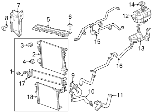 2022 Jeep Gladiator Radiator & Components Diagram 2 - Thumbnail