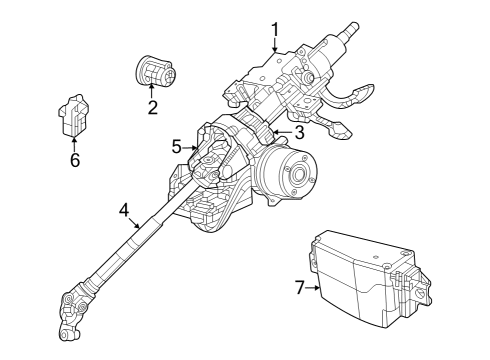 2024 Jeep Grand Cherokee L Steering Systems, Internal Components, Shroud, Switches Diagram 1 - Thumbnail