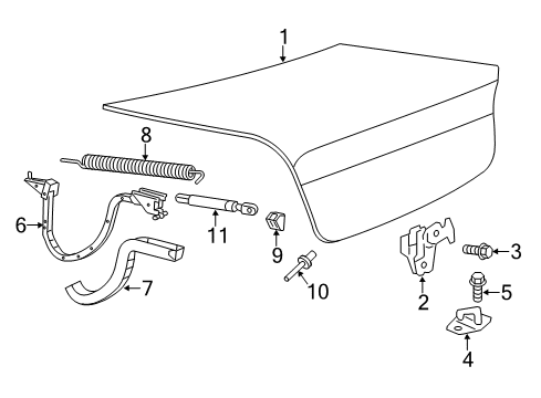 2021 Dodge Charger Trunk Lid & Components Diagram