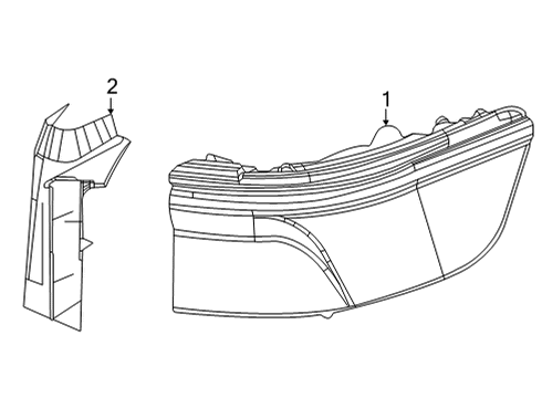 2022 Jeep Grand Wagoneer Tail Lamp Assembly, Black, Rear Passenger Side Diagram for 68340918AC