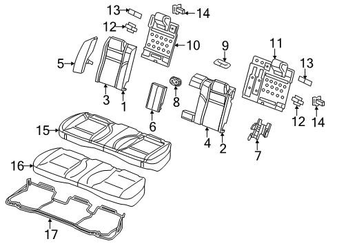 2022 Chrysler 300 Rear Seat Components Diagram 1 - Thumbnail