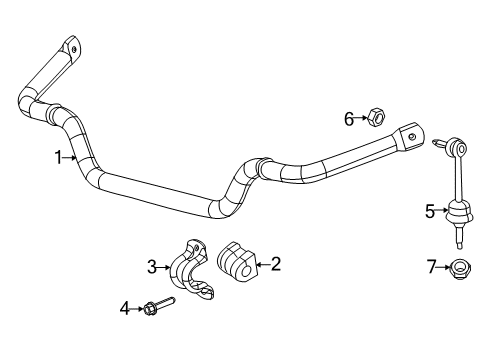 2022 Ram 1500 Stabilizer Bar, Front Diagram for 68264637AC