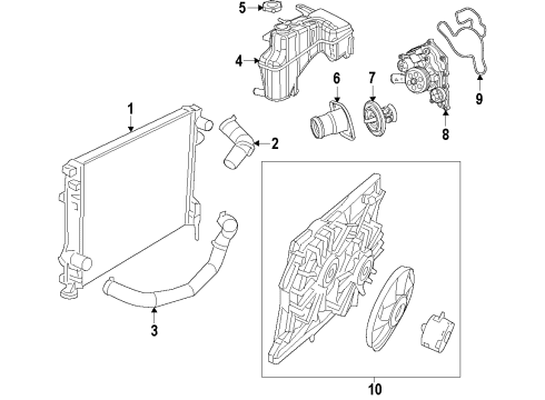 2022 Chrysler 300 Cooling System, Radiator, Water Pump, Cooling Fan Diagram 4 - Thumbnail