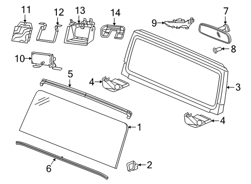 2020 Jeep Gladiator Upper Weatherstrip, Front Diagram for 68271695AI
