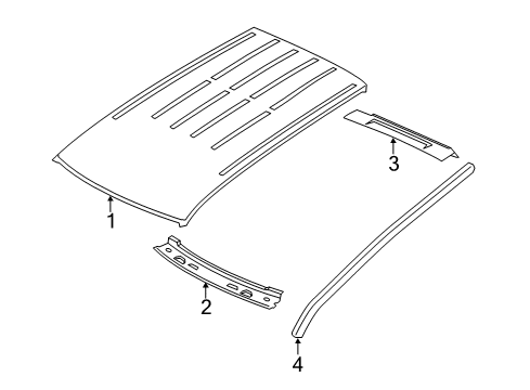 2022 Jeep Grand Cherokee WK Roof & Components, Exterior Trim - Body & Hardware Diagram 2 - Thumbnail