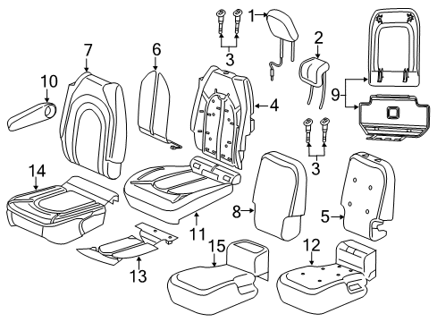 2018 Chrysler Pacifica Armrest, Black, Center Passenger Side Diagram for 7KN55PD2AA