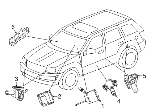 2022 Jeep Grand Cherokee WK Air Bag Components Diagram 2 - Thumbnail