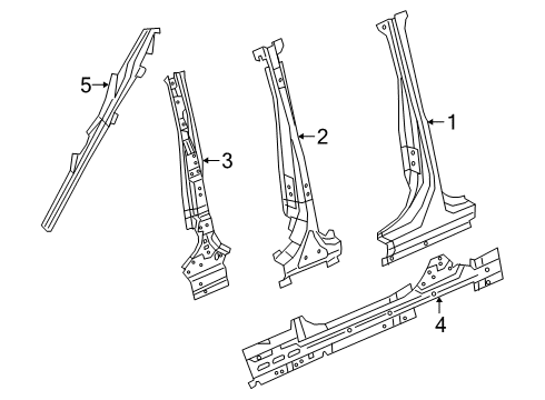 2023 Jeep Gladiator Inner Center Pillar Diagram for 68302790AG