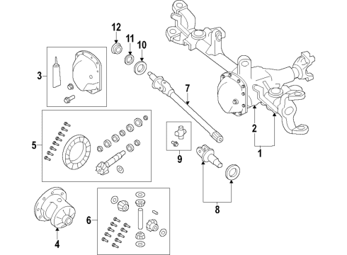 2023 Jeep Wrangler Front Axle, Differential, Propeller Shaft Diagram