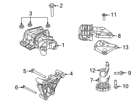 2023 Ram ProMaster 3500 Engine & Trans Mounting Diagram