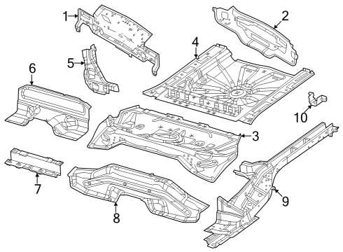 2023 Dodge Hornet Rear Floor Pan Diagram for 68609983AA