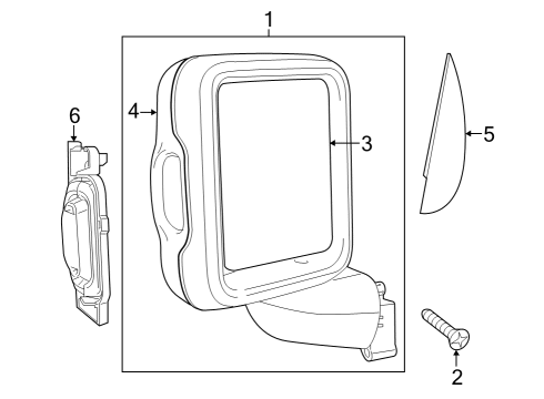 2022 Jeep Wrangler Outside Mirrors Diagram 4 - Thumbnail