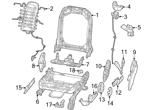 2024 Jeep Wrangler Driver Seat Components Diagram 3 - Thumbnail