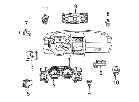 2023 Dodge Challenger Instrument Cluster Diagram for 68619949AB