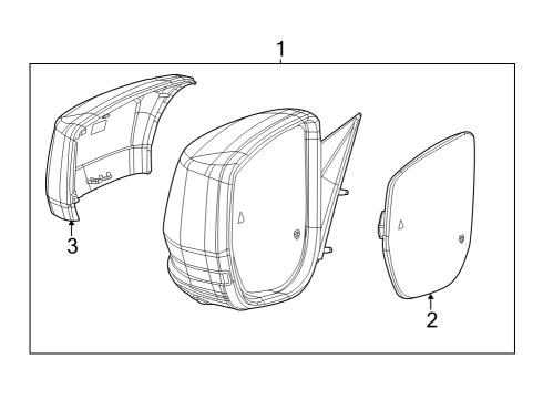 2023 Jeep Grand Cherokee Mirror Assembly, Black Diagram for 68594733AB