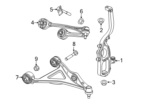 2022 Dodge Challenger Suspension Components, Control Arm, Ride Control, Stabilizer Bar Diagram 1 - Thumbnail