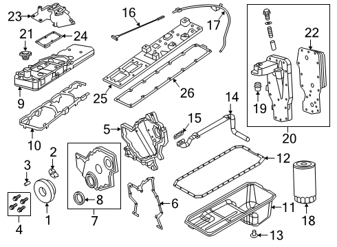 2021 Ram 2500 Engine Parts & Mounts, Timing, Lubrication System Diagram 2 - Thumbnail