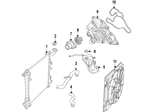 2023 Dodge Durango Cooling System, Radiator, Water Pump, Cooling Fan Diagram 6 - Thumbnail