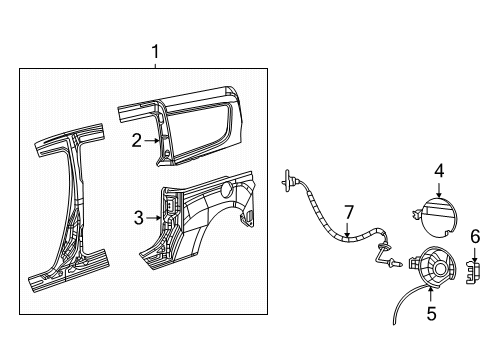 2022 Ram ProMaster City Side Panel & Components Diagram