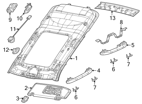 2024 Jeep Grand Cherokee Interior Trim - Roof Diagram 1 - Thumbnail