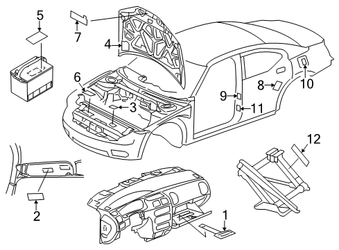 2019 Dodge Charger Caution Label Diagram for 68420855AB