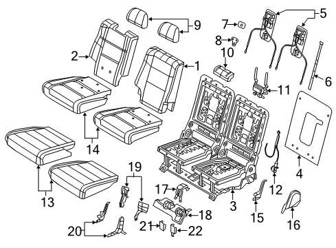 2023 Dodge Durango Rear Seat Components Diagram 5 - Thumbnail