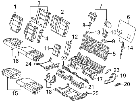 2023 Dodge Durango Rear Seat Components Diagram 1 - Thumbnail