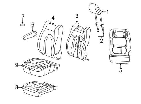 2022 Chrysler Voyager Front Seat Components Diagram 1 - Thumbnail