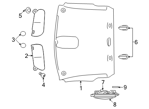2021 Ram 1500 Classic Bulbs Diagram 1 - Thumbnail