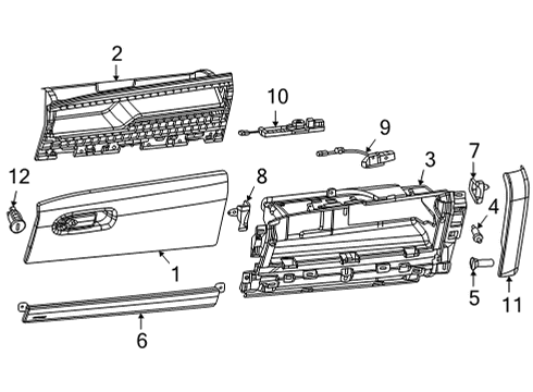 2023 Jeep Wagoneer L Bin, Front Diagram for 68565328AA