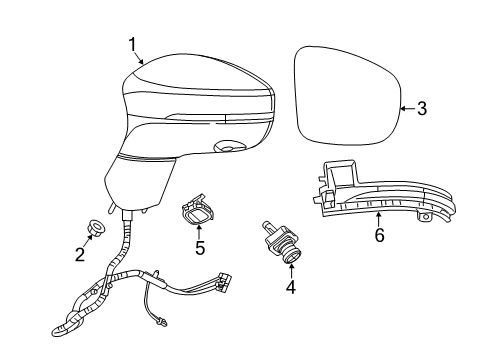 2022 Chrysler Pacifica Power Mirror, Bright White Diagram for 6WZ11GW7AB