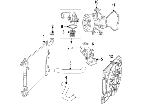 2023 Dodge Durango Cooling System, Radiator, Water Pump, Cooling Fan Diagram 5 - Thumbnail