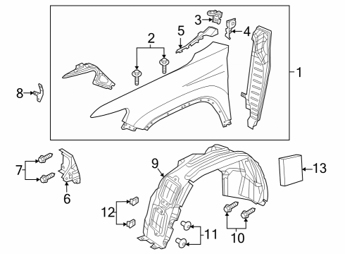 2022 Jeep Cherokee Fender & Components Diagram