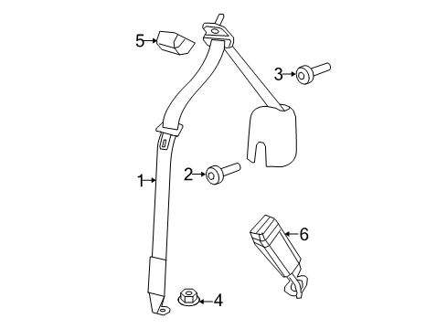 2023 Jeep Wrangler Rear Seat Belts Diagram 1 - Thumbnail